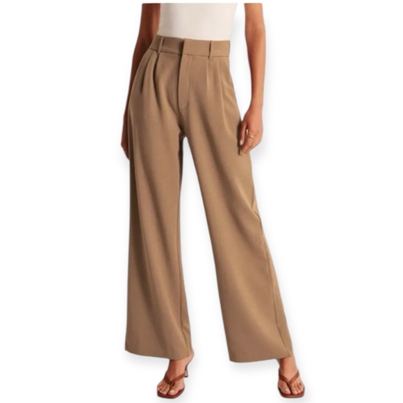 Abercrombie & Fitch Pants - Abercrombie & Fitch Tailored Wide Leg High Waist Pant Camel Brown size XSmall